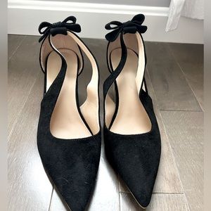 Black bow tie heels